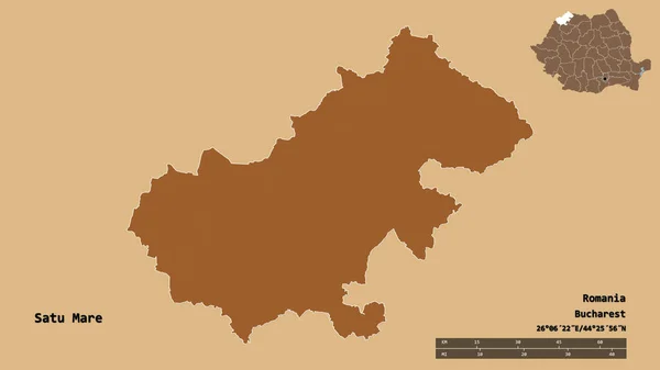 Форма Сату Маре Графство Румунія Столицею Ізольованою Твердому Тлі Масштаб — стокове фото