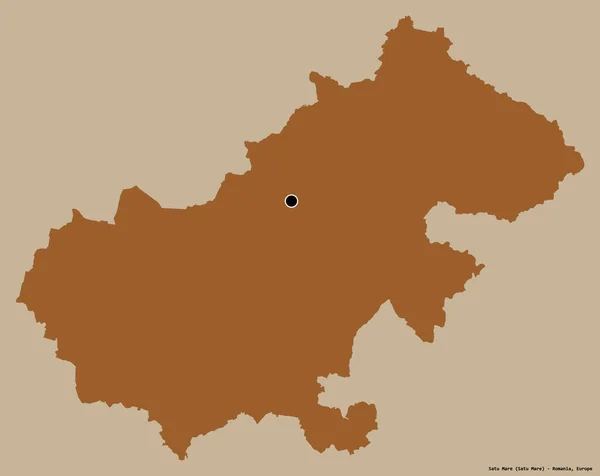 Форма Сату Маре Графства Румыния Столицей Изолированной Сплошном Цветном Фоне — стоковое фото