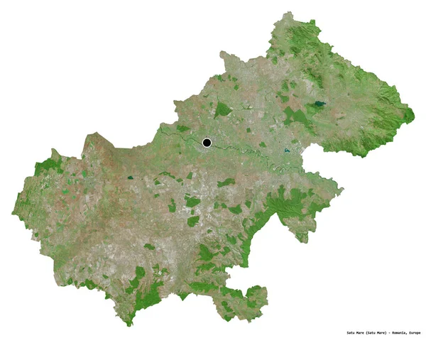 Forma Satu Mare Contea Romania Con Sua Capitale Isolata Sfondo — Foto Stock