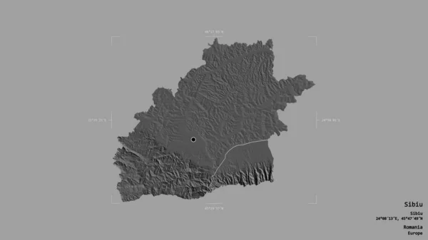 루마니아 시비우 지리적으로 갈라진 배경에 고립되어 있었다 라벨이요 렌더링 — 스톡 사진
