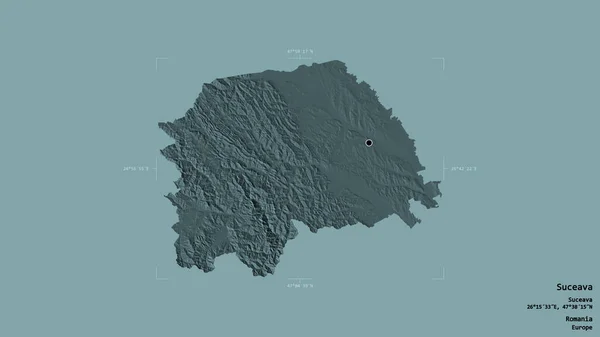 Área Suceava Condado Rumania Aislada Sobre Fondo Sólido Una Caja —  Fotos de Stock