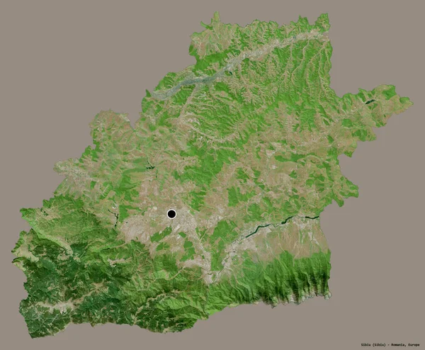 Shape Sibiu Landkreis Von Rumänien Mit Seiner Hauptstadt Isoliert Auf — Stockfoto