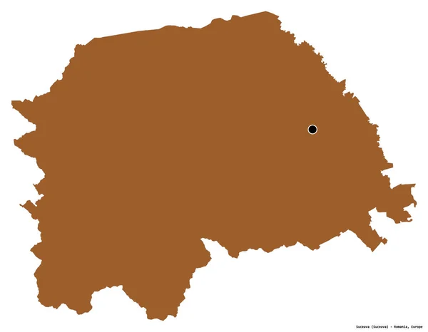 Форма Сукеава Графство Румунія Столицею Ізольованою Білому Тлі Склад Візерункових — стокове фото