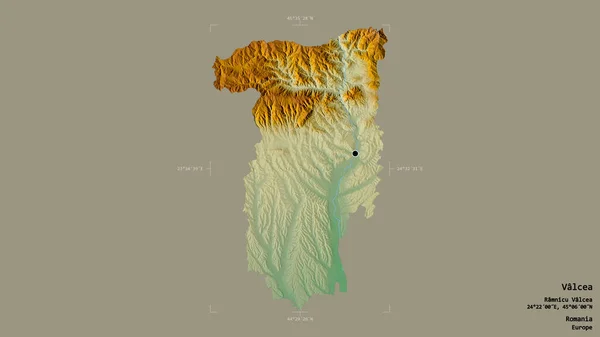 Area Valcea Contea Romania Isolata Uno Sfondo Solido Una Scatola — Foto Stock