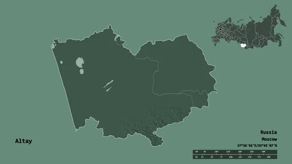 Forma Altay Territorio Rusia Con Capital Aislada Sobre Fondo Sólido — Foto de Stock