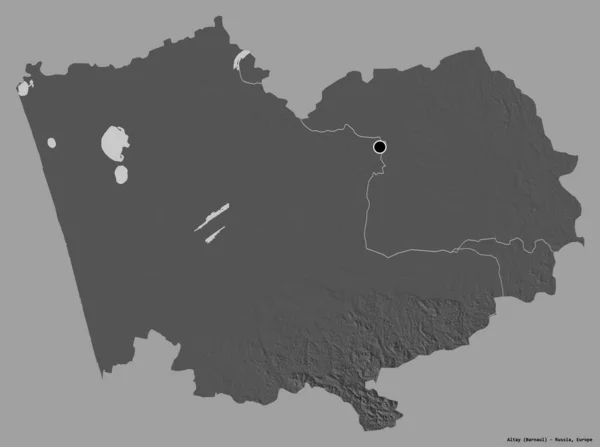 Form Altay Territorium Ryssland Med Sin Huvudstad Isolerad Solid Färg — Stockfoto