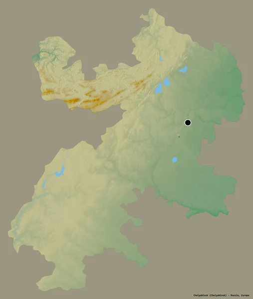 Forma Chelyabinsk Regione Della Russia Con Sua Capitale Isolata Uno — Foto Stock