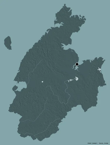 Kształt Chukot Autonomiczna Prowincja Rosji Stolicą Odizolowaną Solidnym Tle Koloru — Zdjęcie stockowe
