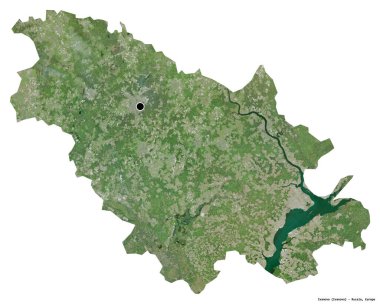 Rusya 'nın İvanovo bölgesi, başkenti beyaz arka planda izole edilmiş. Uydu görüntüleri. 3B görüntüleme