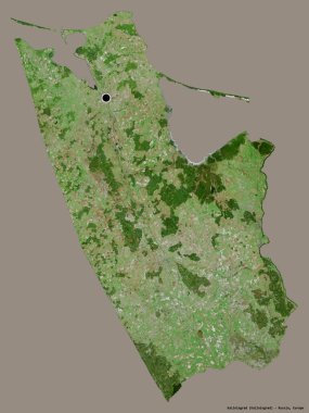 Rusya 'nın Kalininingrad bölgesi, başkenti katı renk arkaplanı ile izole edilmiştir. Uydu görüntüleri. 3B görüntüleme
