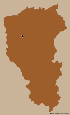 Rusya 'nın başkenti Kemerovo' nun katı renk arkaplanı ile izole edilmiş hali. Desenli dokuların bileşimi. 3B görüntüleme