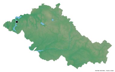Rusya 'nın başkenti beyaz arka planda izole edilmiş Kostroma' nın şekli. Topografik yardım haritası. 3B görüntüleme