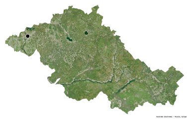 Rusya 'nın başkenti beyaz arka planda izole edilmiş Kostroma' nın şekli. Uydu görüntüleri. 3B görüntüleme