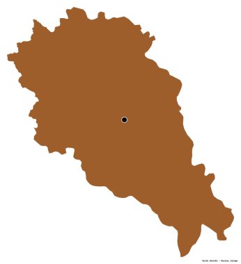 Rusya 'nın Kursk bölgesi, başkenti beyaz arka planda izole edilmiş. Desenli dokuların bileşimi. 3B görüntüleme