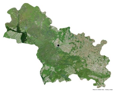 Rusya Cumhuriyeti 'nin başkenti Mariy-El' in beyaz arka planda izole edilmiş hali. Uydu görüntüleri. 3B görüntüleme