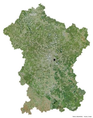 Rusya 'nın başkenti Moskva' nın beyaz arka planda izole edilmiş hali. Uydu görüntüleri. 3B görüntüleme