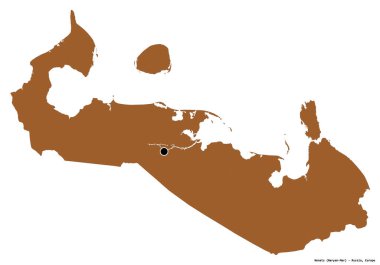 Rusya 'nın özerk eyaleti Nenets' in beyaz arka planda bulunan başkenti. Desenli dokuların bileşimi. 3B görüntüleme