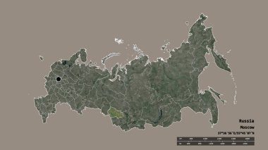 Başkenti, ana bölgesel bölümü ve bölünmüş Novosibirsk bölgesiyle Rusya 'nın dejenere edilmiş şekli. Etiketler. Uydu görüntüleri. 3B görüntüleme