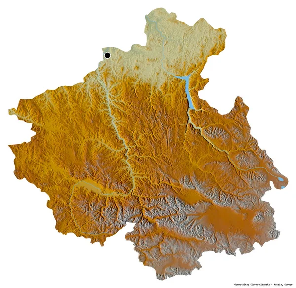 Forma Gorno Altay República Rusia Con Capital Aislada Sobre Fondo —  Fotos de Stock
