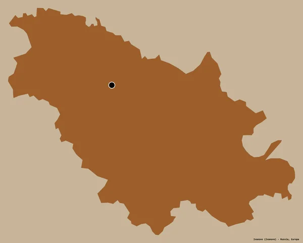 Form Ivanovo Region Ryssland Med Dess Huvudstad Isolerad Solid Färg — Stockfoto