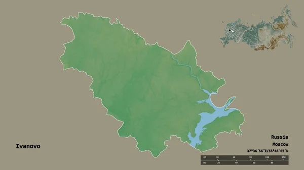 Σχήμα Του Ιβάνοβο Περιοχή Της Ρωσίας Κεφάλαιό Του Απομονωμένο Στέρεο — Φωτογραφία Αρχείου