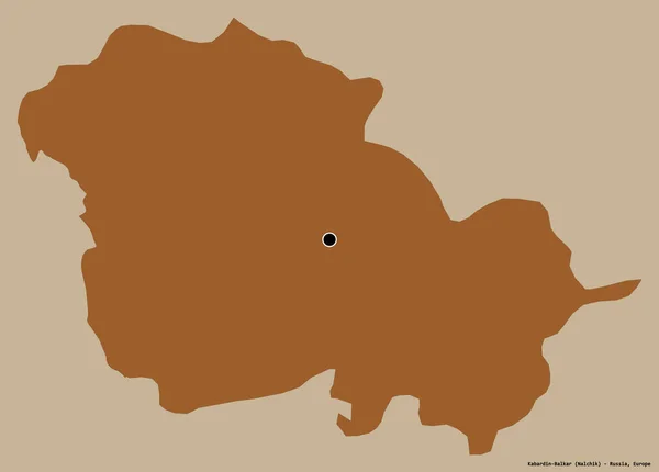 Σχήμα Kabardin Balkar Δημοκρατία Της Ρωσίας Κεφάλαιό Της Απομονωμένο Στέρεο — Φωτογραφία Αρχείου
