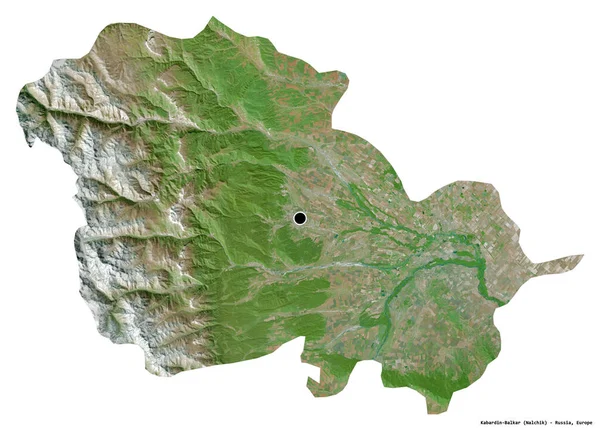 Tvar Kabardin Balkán Ruská Republika Jeho Hlavním Městem Izolovaným Bílém — Stock fotografie