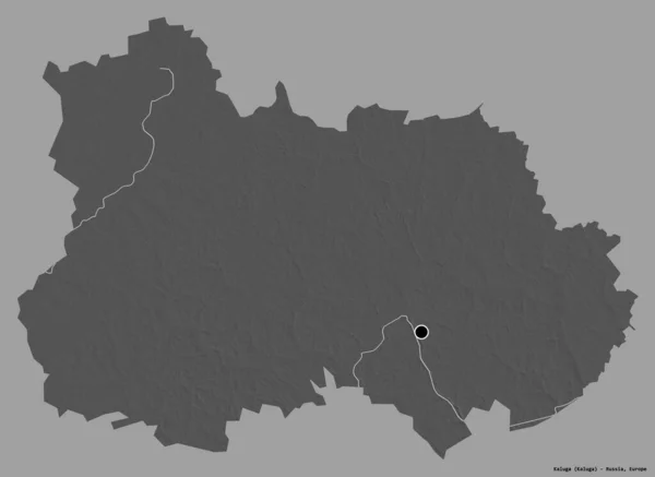 Gestalt Von Kaluga Region Von Russland Mit Seiner Hauptstadt Isoliert — Stockfoto