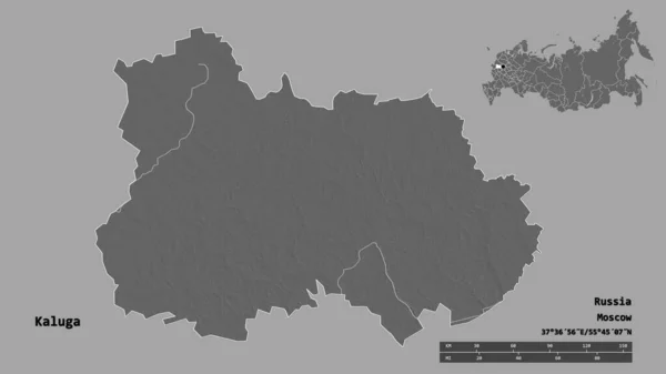 Vorm Van Kaluga Regio Van Rusland Met Hoofdstad Geïsoleerd Een — Stockfoto