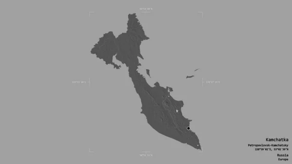 Área Kamchatka Territorio Rusia Aislada Sobre Fondo Sólido Una Caja —  Fotos de Stock