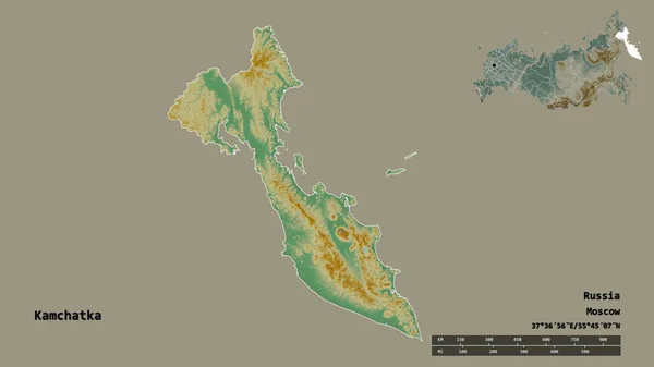 Forma Kamchatka Territorio Della Russia Con Sua Capitale Isolata Uno — Foto Stock