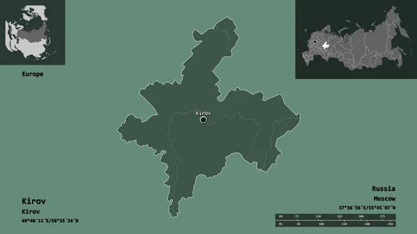 Forma Kirov Región Rusia Capital Escala Distancia Vistas Previas Etiquetas —  Fotos de Stock