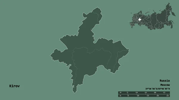 Forme Kirov Région Russie Avec Capitale Isolée Sur Fond Solide — Photo