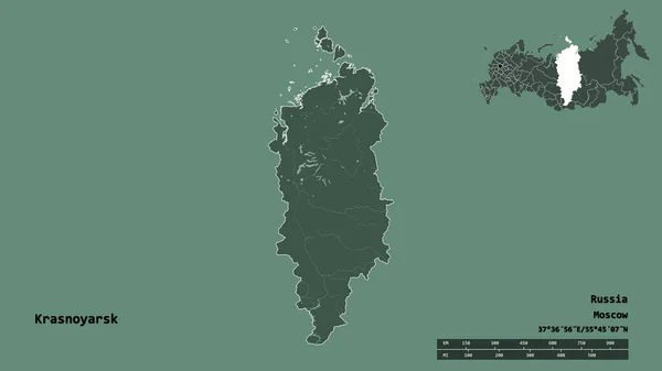 러시아 영토인 크라스노야르스크의 수도는 배경에 고립되어 있었다 지형도 렌더링 — 스톡 사진