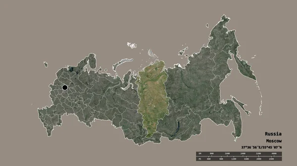 Başkenti Ana Bölgesel Bölümü Ayrılmış Krasnoyarsk Bölgesiyle Rusya Nın Dejenere — Stok fotoğraf