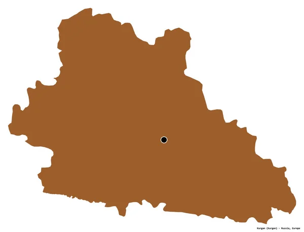 俄罗斯库尔干地区的形状 其首都被白色背景隔离 图形纹理的组成 3D渲染 — 图库照片