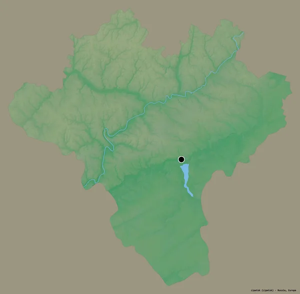 Form Lipetsk Region Ryssland Med Dess Huvudstad Isolerad Solid Färg — Stockfoto