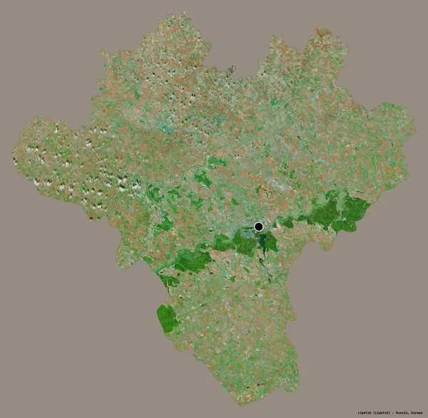 Gestalt Von Lipetsk Region Von Russland Mit Seiner Hauptstadt Isoliert — Stockfoto