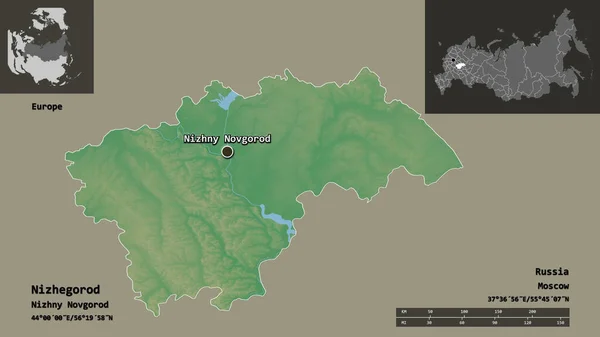 Gestalt Von Nizhegorod Der Russischen Region Und Ihrer Hauptstadt Entfernungsskala — Stockfoto