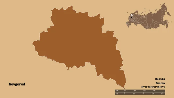 Forme Novgorod Région Russie Avec Capitale Isolée Sur Fond Solide — Photo