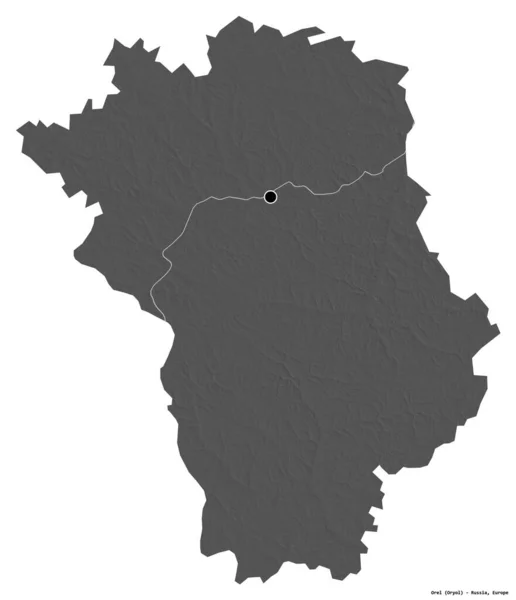 Gestalt Von Orel Region Von Russland Mit Seiner Hauptstadt Isoliert — Stockfoto