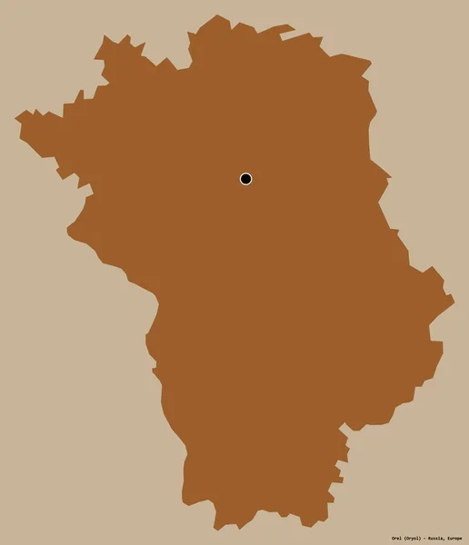 Form Orel Region Ryssland Med Sin Huvudstad Isolerad Solid Färg — Stockfoto