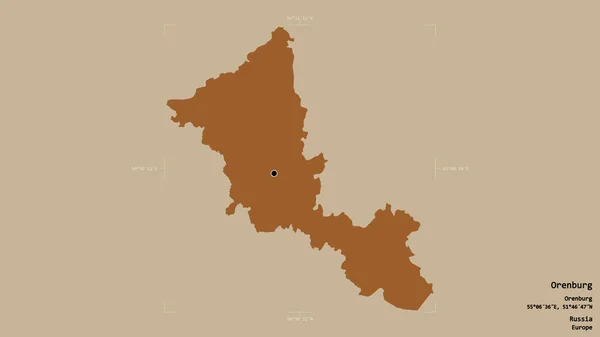 Wilayah Orenburg Wilayah Rusia Terisolasi Dengan Latar Belakang Yang Solid — Stok Foto