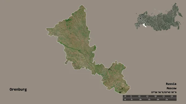 Forma Orenburg Región Rusia Con Capital Aislada Sobre Fondo Sólido —  Fotos de Stock