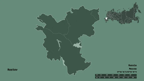 Forme Rostov Région Russie Avec Capitale Isolée Sur Fond Solide — Photo