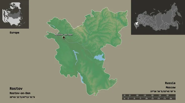 Gestalt Von Rostow Der Russischen Region Und Ihrer Hauptstadt Entfernungsskala — Stockfoto