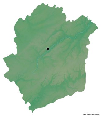 Tambov 'un şekli, Rusya bölgesi, başkenti beyaz arka planda izole edilmiş. Topografik yardım haritası. 3B görüntüleme