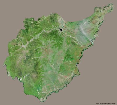 Rusya 'nın özerk bölgesi Yevrey' nin şekli, başkenti katı bir renk arkaplanı ile izole edilmiş. Uydu görüntüleri. 3B görüntüleme