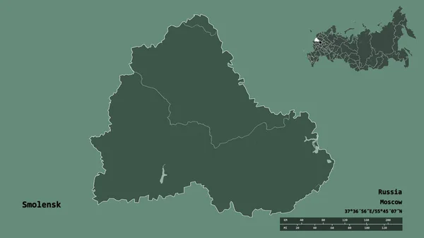 Gestalt Von Smolensk Region Von Russland Mit Seiner Hauptstadt Isoliert — Stockfoto