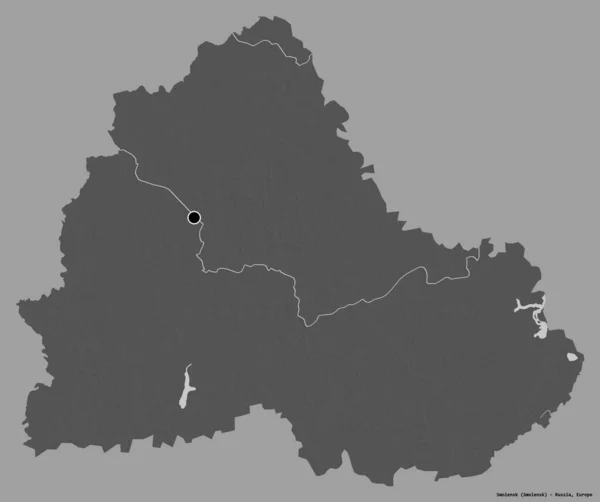 Σχήμα Smolensk Περιοχή Της Ρωσίας Κεφάλαιό Της Απομονώνονται Ένα Στερεό — Φωτογραφία Αρχείου